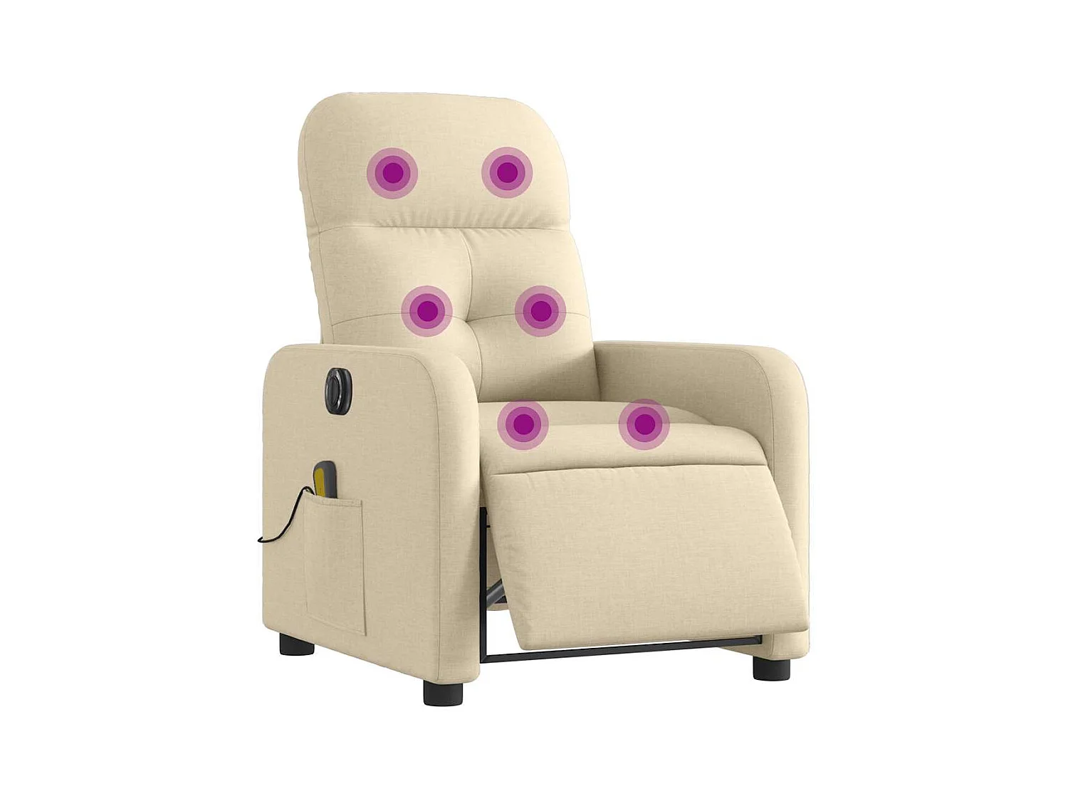 Sillón de relax | Sillón reclinable de masaje eléctrico tela color crema SHL6739