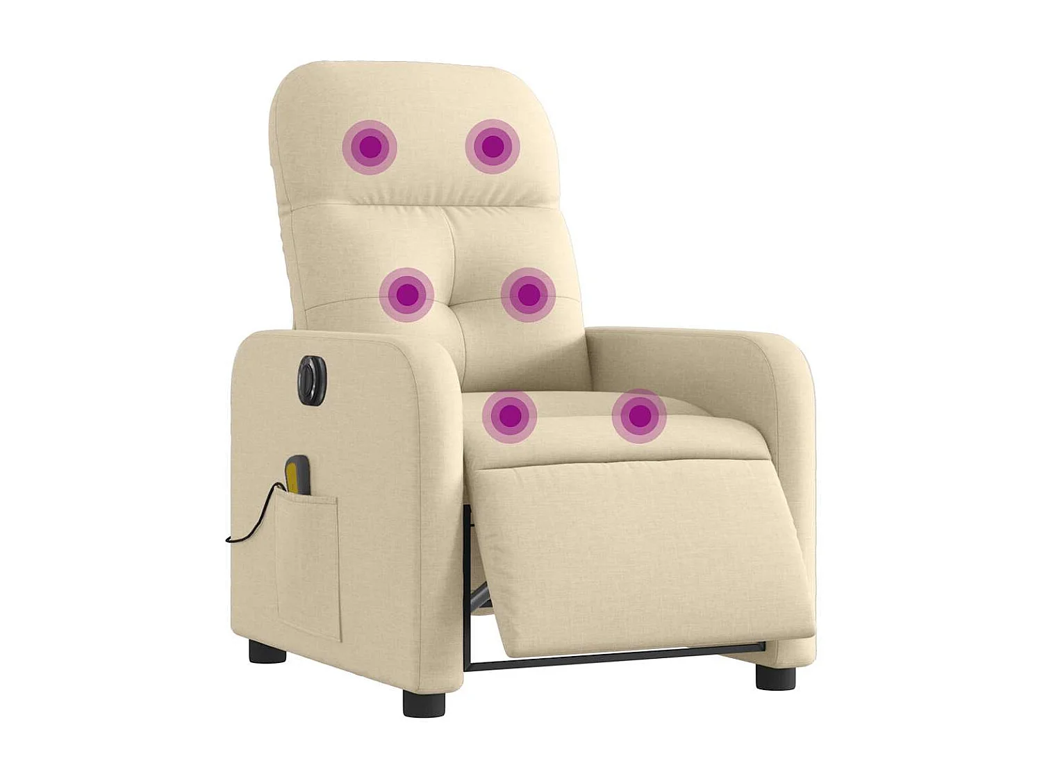 Fauteuil inclinable électrique-Chaise de relax-Fauteuil de Massage crème tissu SHL1914