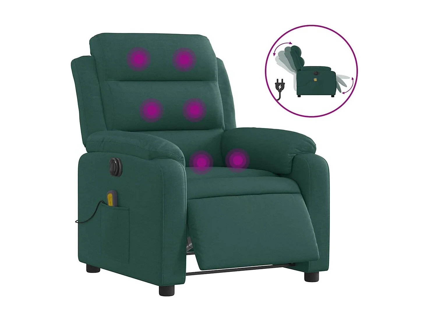 Massagesessel Elektrisch | Relaxsessel indoor Dunkelgrün Stoff SHL78340
