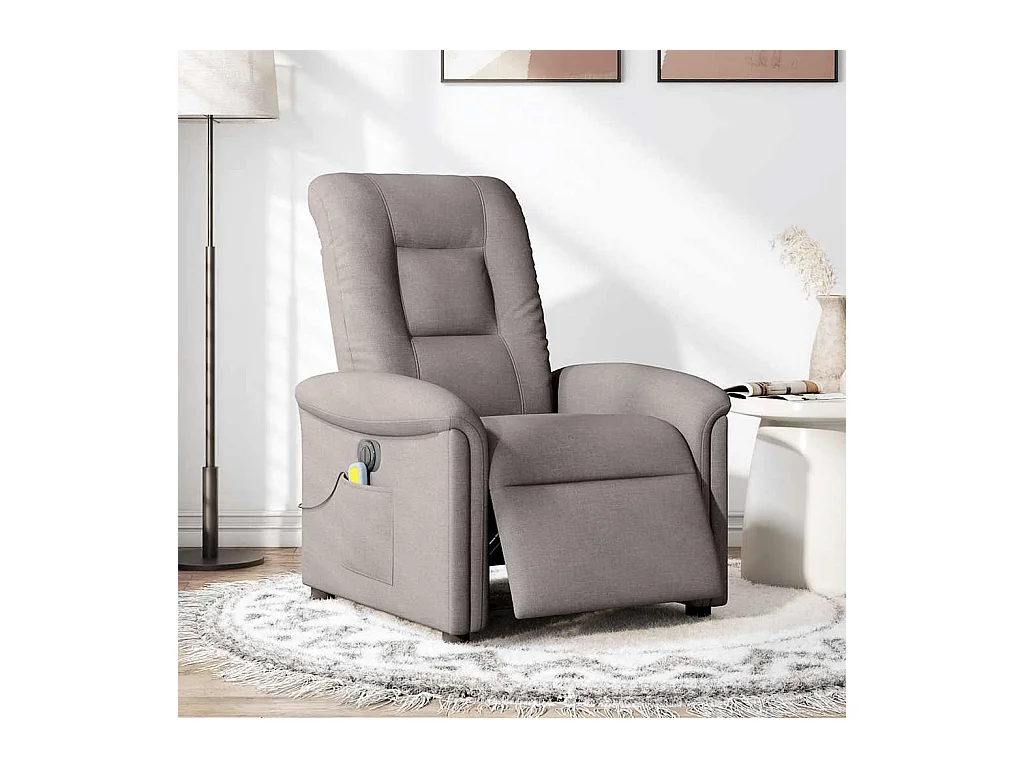 Fauteuil inclinable électrique-Fauteuil de massage de Salon Taupe Tissu SHL3624