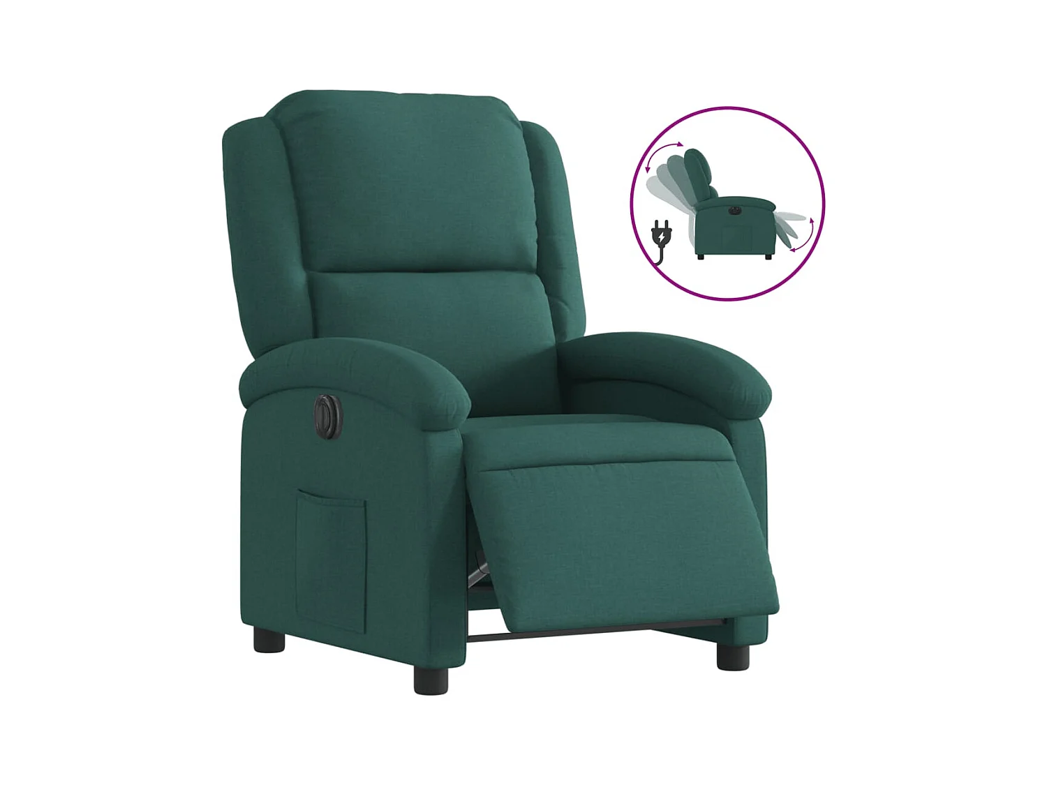 Fauteuil inclinable électrique-Chaise de relax Vert foncé Tissu SHL3080