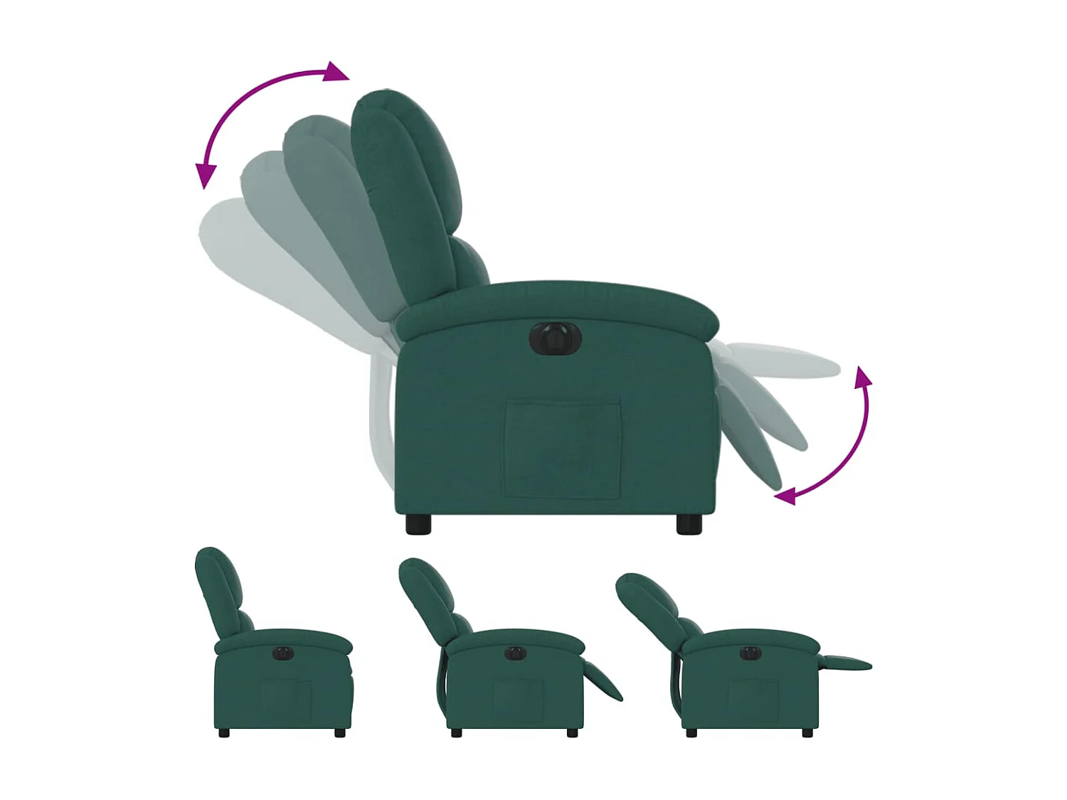 Fauteuil inclinable électrique-Chaise de relax Vert foncé Tissu SHL3080