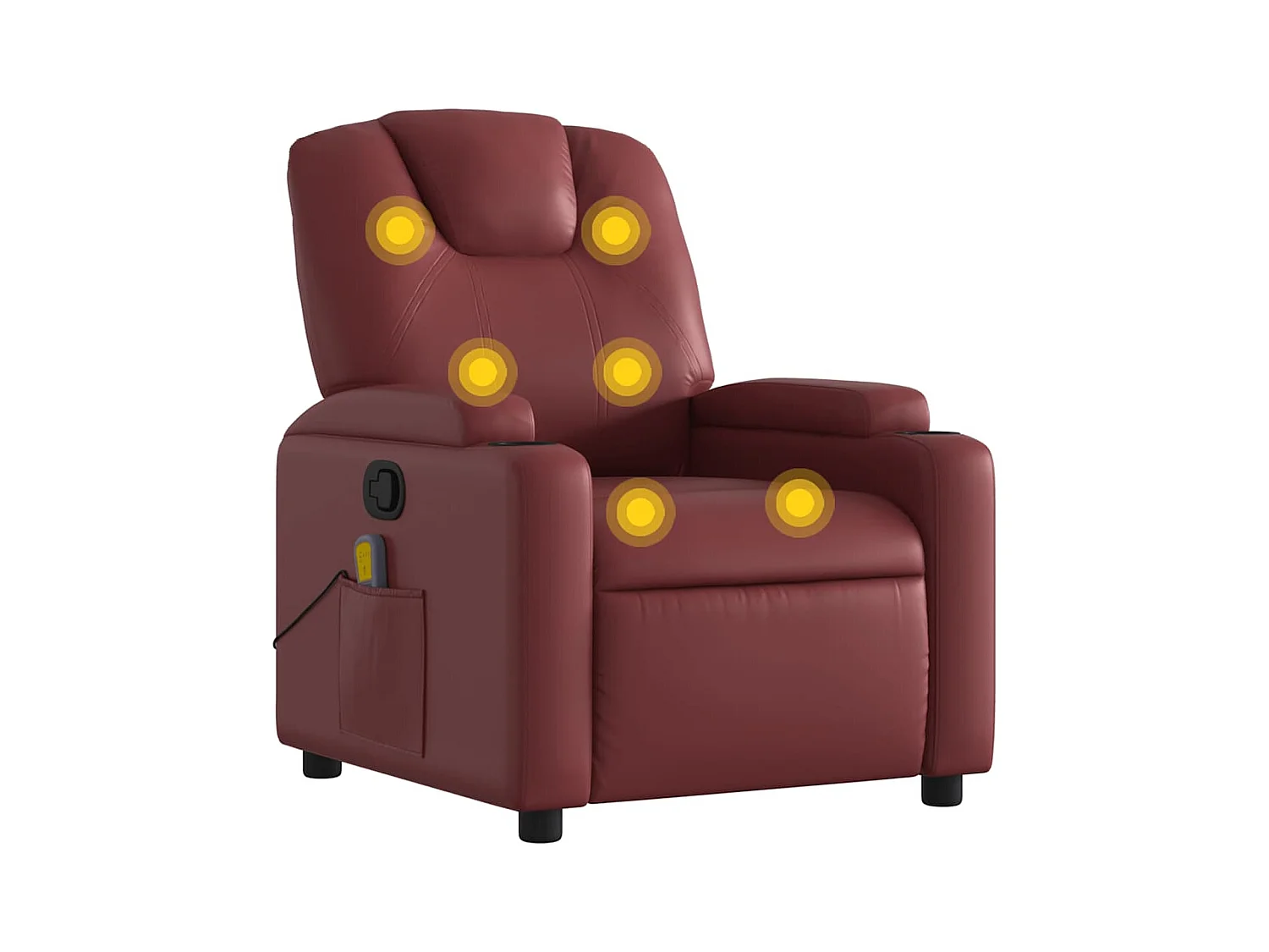 Fauteuil inclinable-Chaise de relax-Fauteuil de Massage Rouge bordeaux Similicuir SHL1254