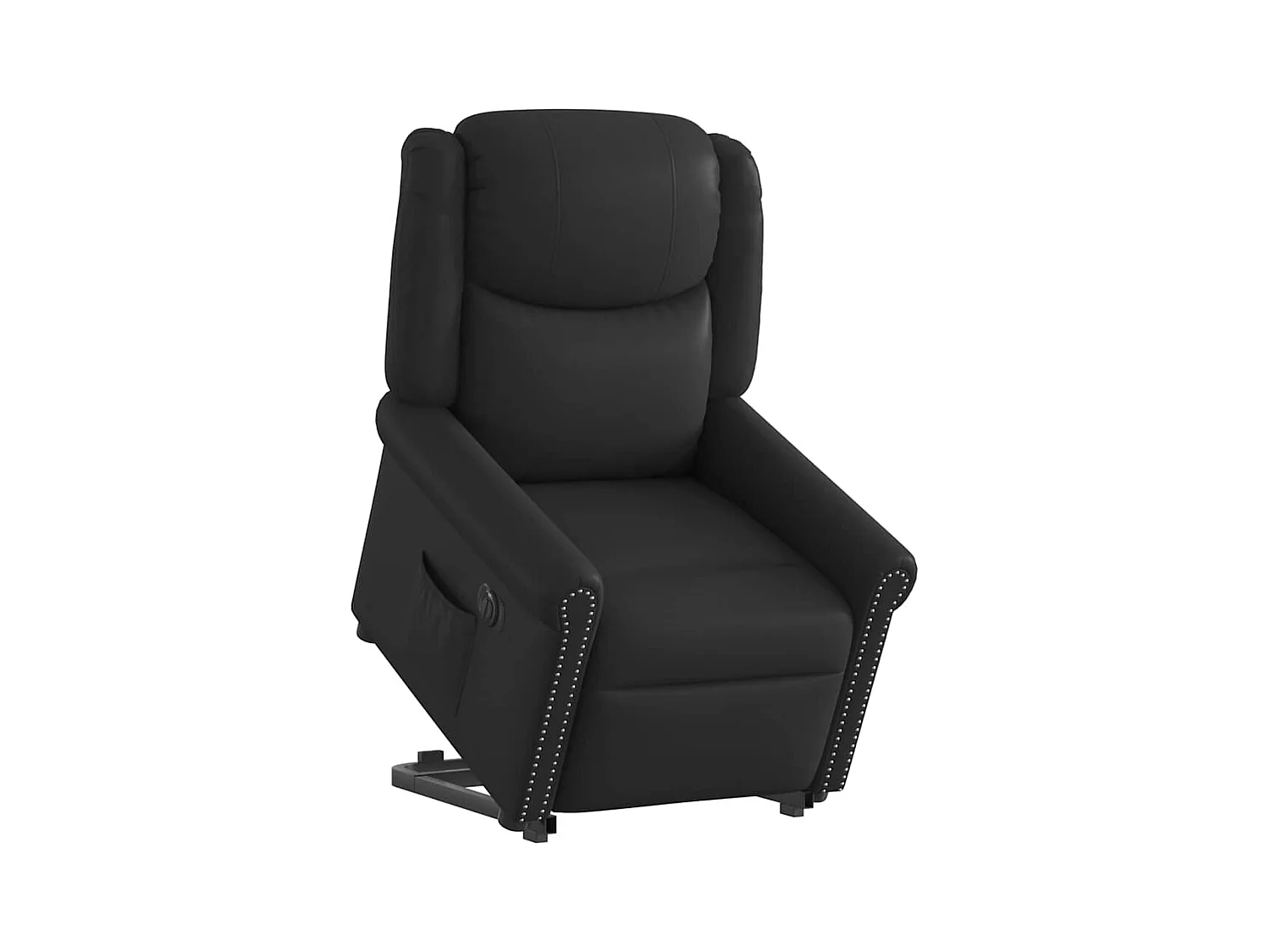 Sillón de relax | Silla | Sillón reclinable eléctrico pie cuero sintético negro brillante SHL7580