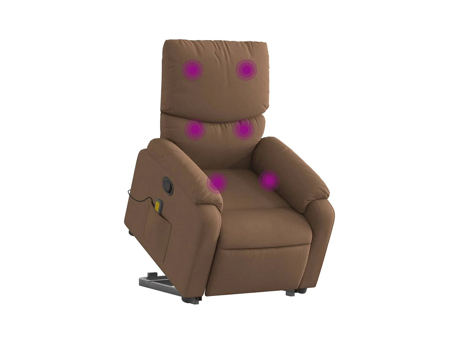 Fauteuil inclinable-Chaise de relax-Fauteuil de Massage Marron Tissu SHL2779