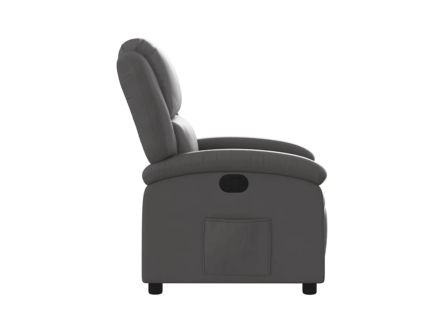 Sillón de relax | Sillón reclinable de cuero auténtico gris SHL2592
