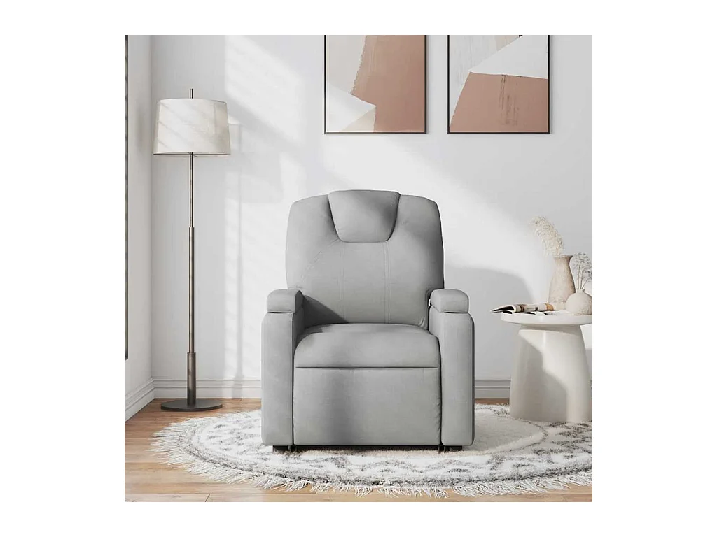Sillón de relax | Sillón reclinable de masaje de tela gris claro SHL8135