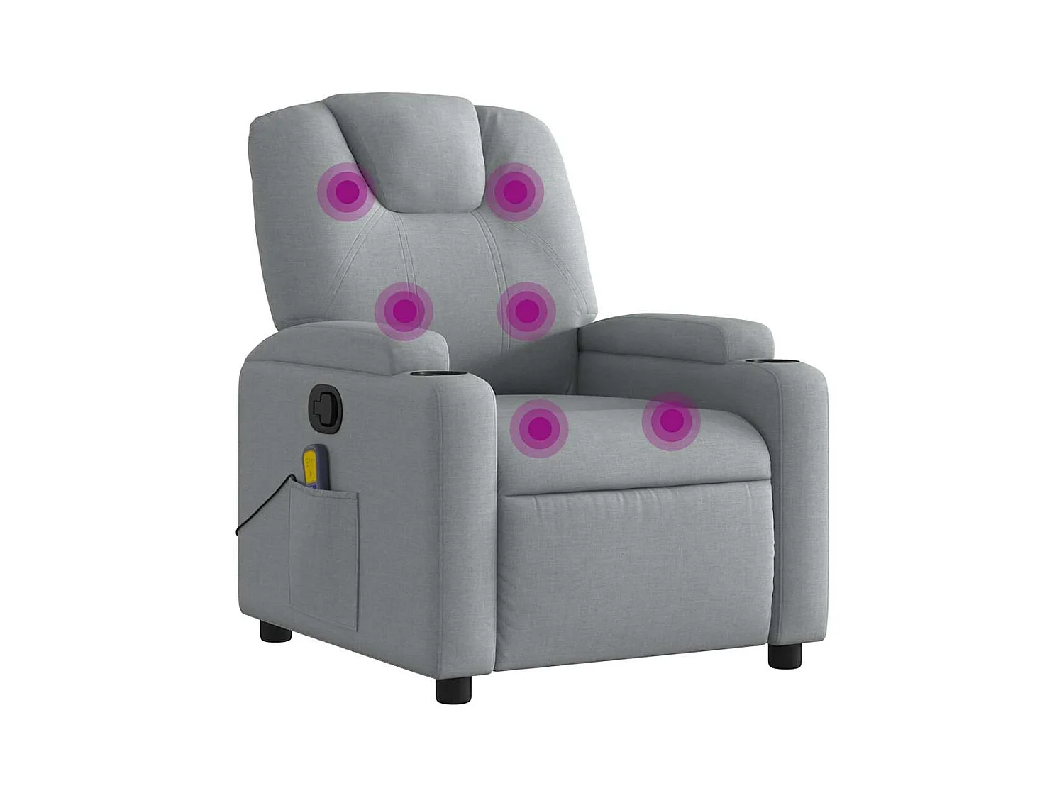 Fauteuil inclinable-Chaise de relax-Fauteuil de Massage Gris clair Tissu SHL1930