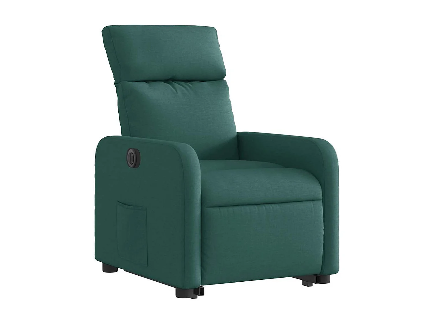 Poltrona Confortável | Poltrona reclinável elevatória elétrica tecido verde-escuro SHL890766