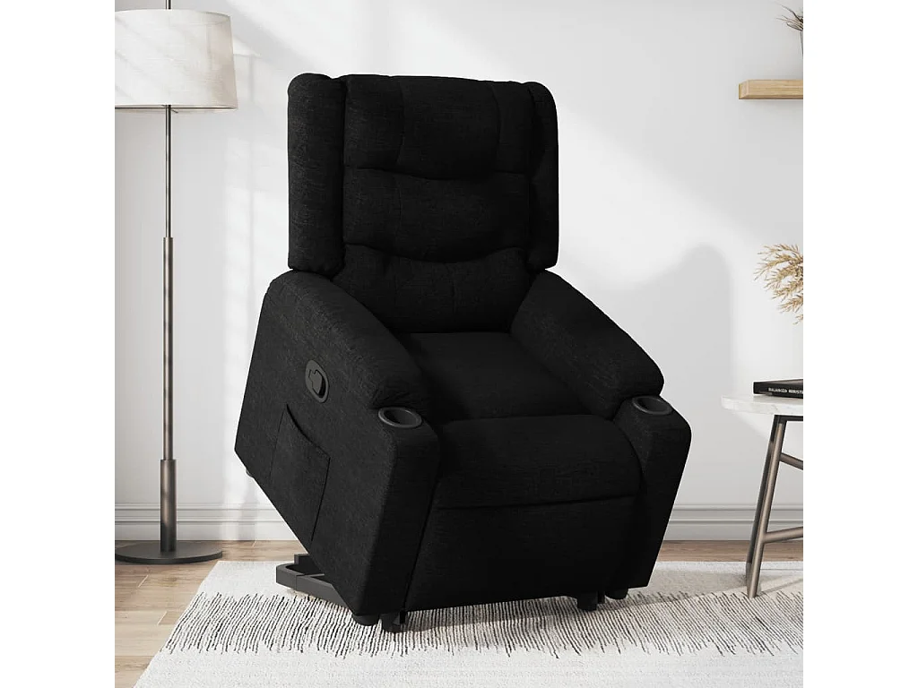 Sillón de relax | Silla | Sillón reclinable elevable tela negro SHL2254