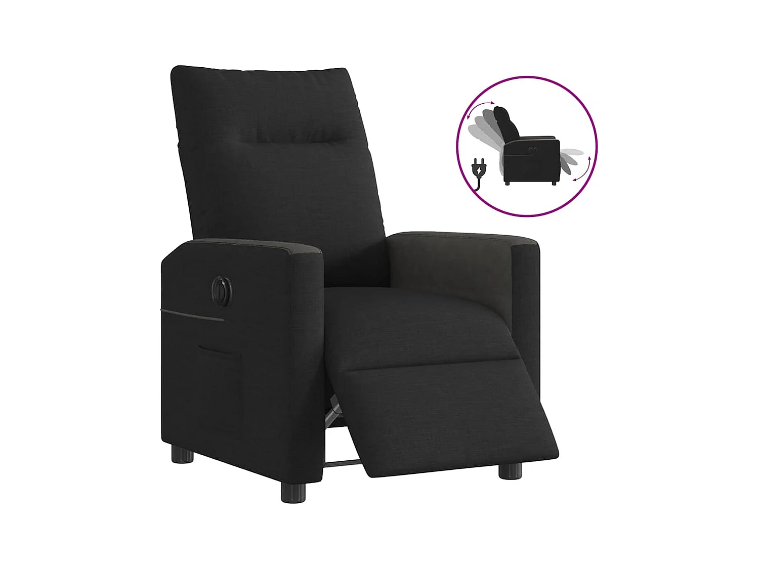 Fauteuil inclinable électrique-Chaise de relax-Fauteuil TV Noir Tissu SHL2853