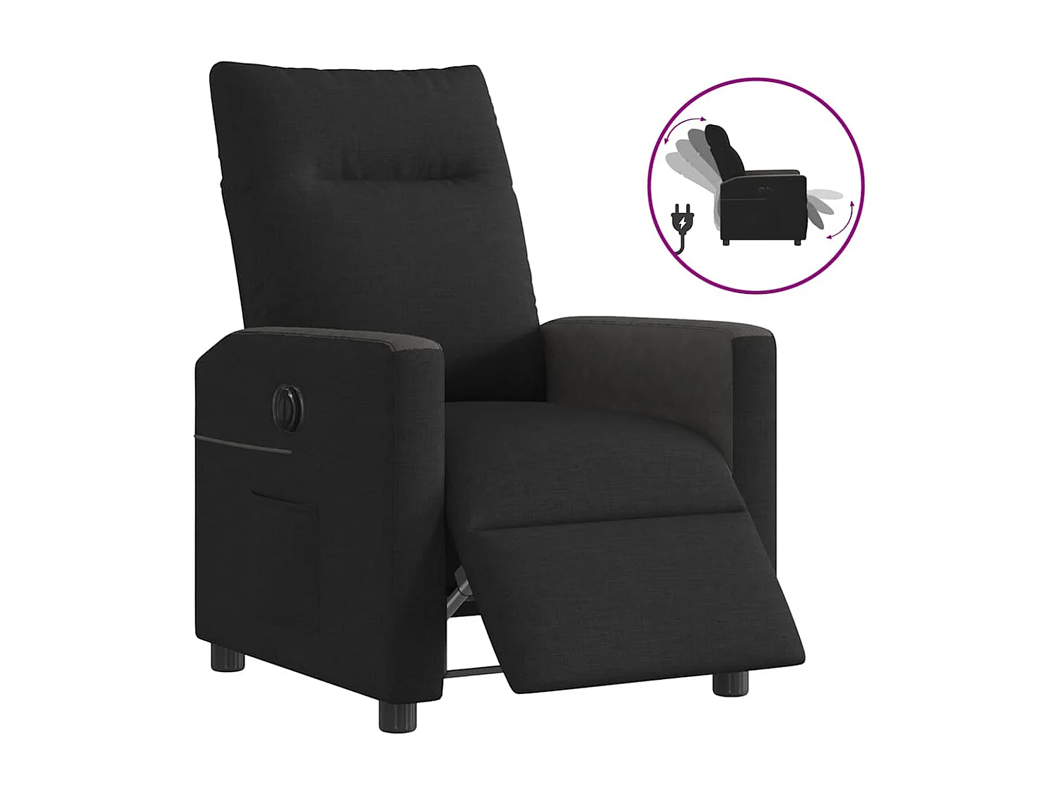 Fauteuil inclinable électrique-Chaise de relax-Fauteuil TV Noir Tissu SHL2853