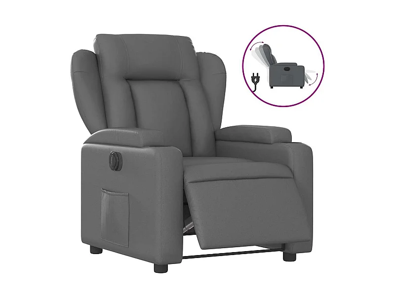 Sillón de relax | Silla | Sillón reclinable eléctrico de cuero sintético gris SHL7667