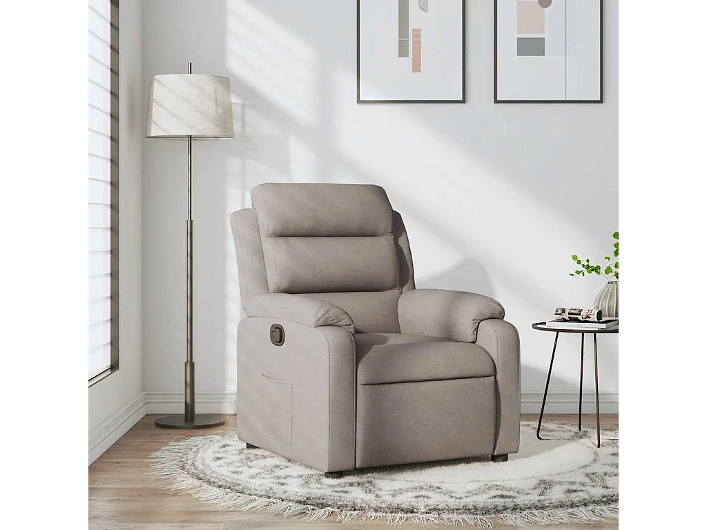 Relaxsessel | Lounge Sessel für Wohnzimmer Taupe Stoff SHL67497