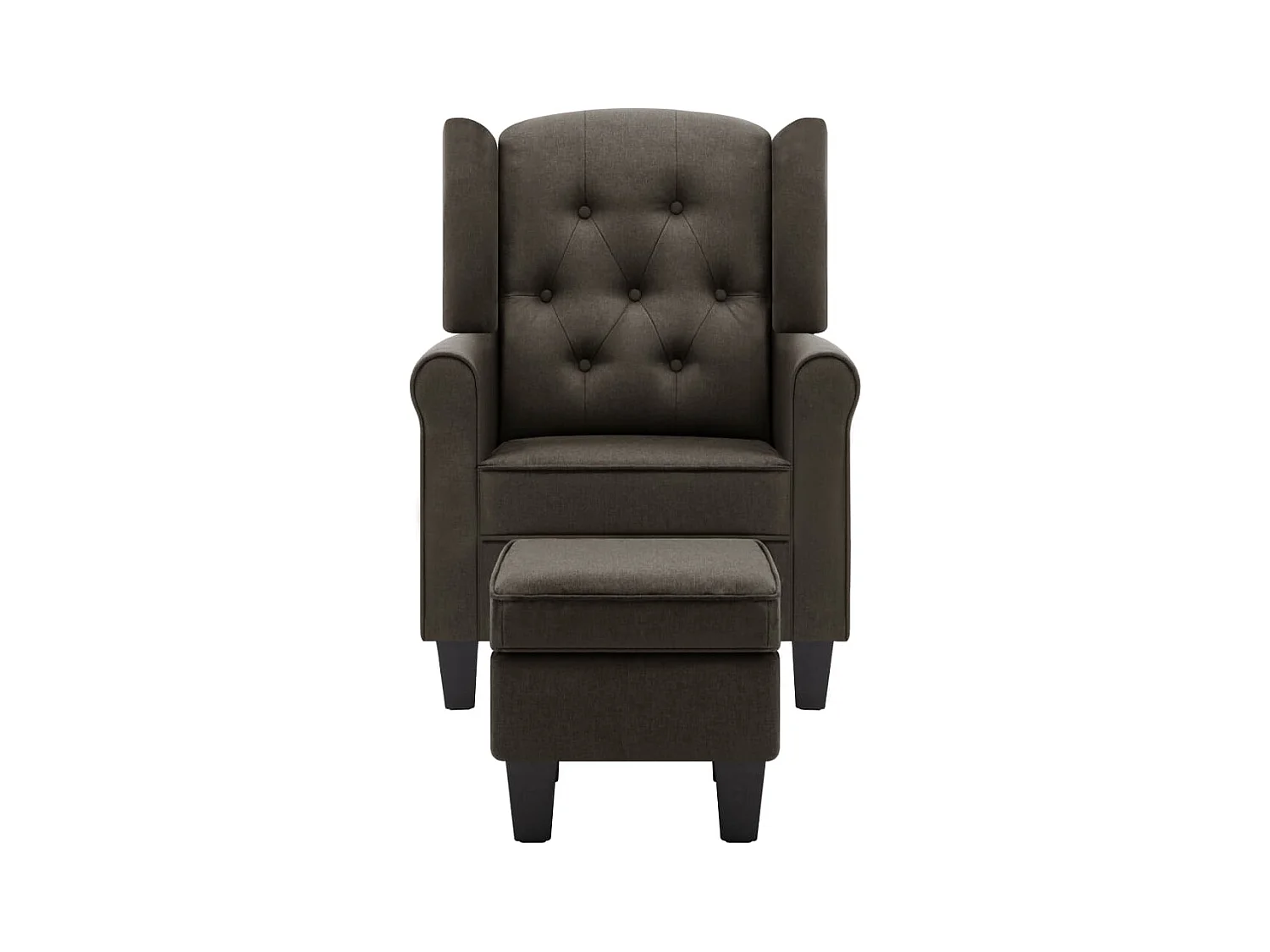 Sillón de relax con reposapiés de tela gris taupe SHL5074