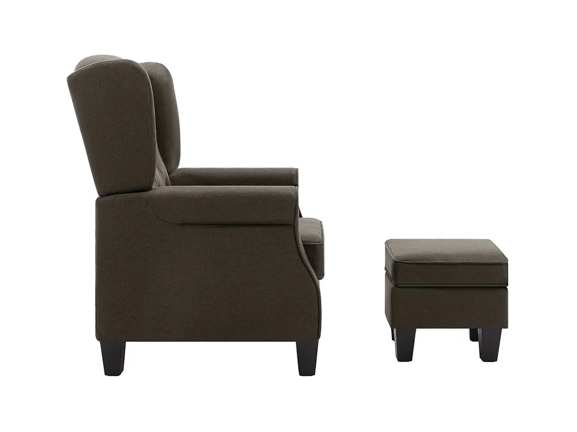 Sillón de relax con reposapiés de tela gris taupe SHL5074