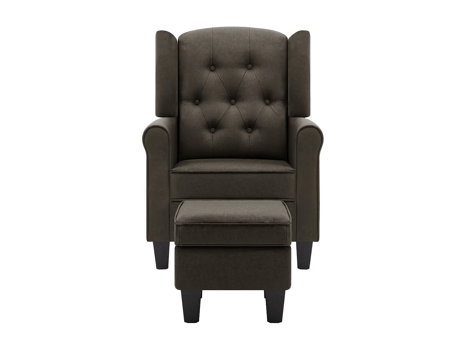 Relaxsessel | Lounge Sessel für Wohnzimmer mit Fußhocker Taupe Stoff SHL73514