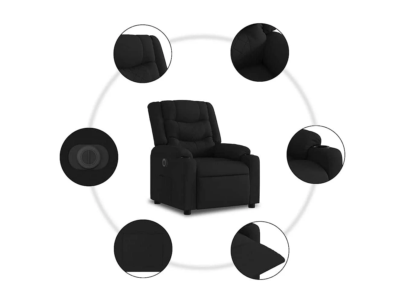 Poltrona elétrica reclinável tecido preto SHL857033