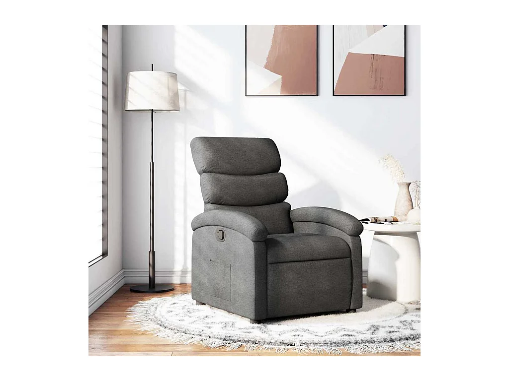 Poltrona Reclinável | Poltrona Confortável Relax tecido cinzento-escuro SHL502840