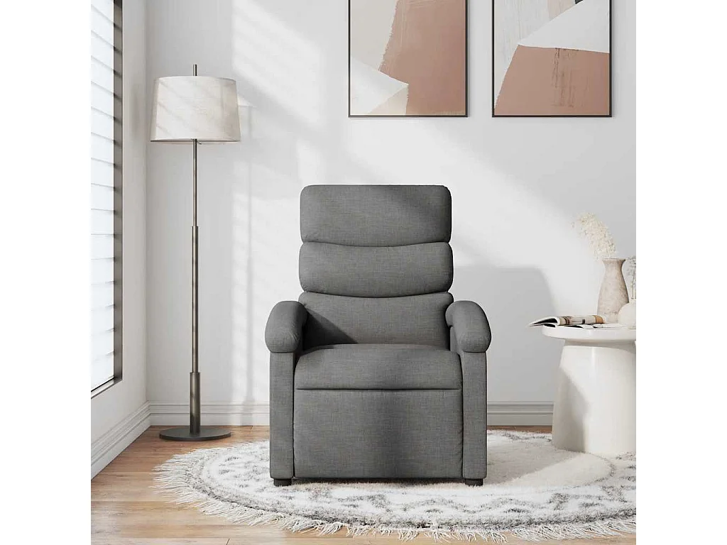Relaxsessel | Lounge Sessel für Wohnzimmer Dunkelgrau Stoff SHL89452