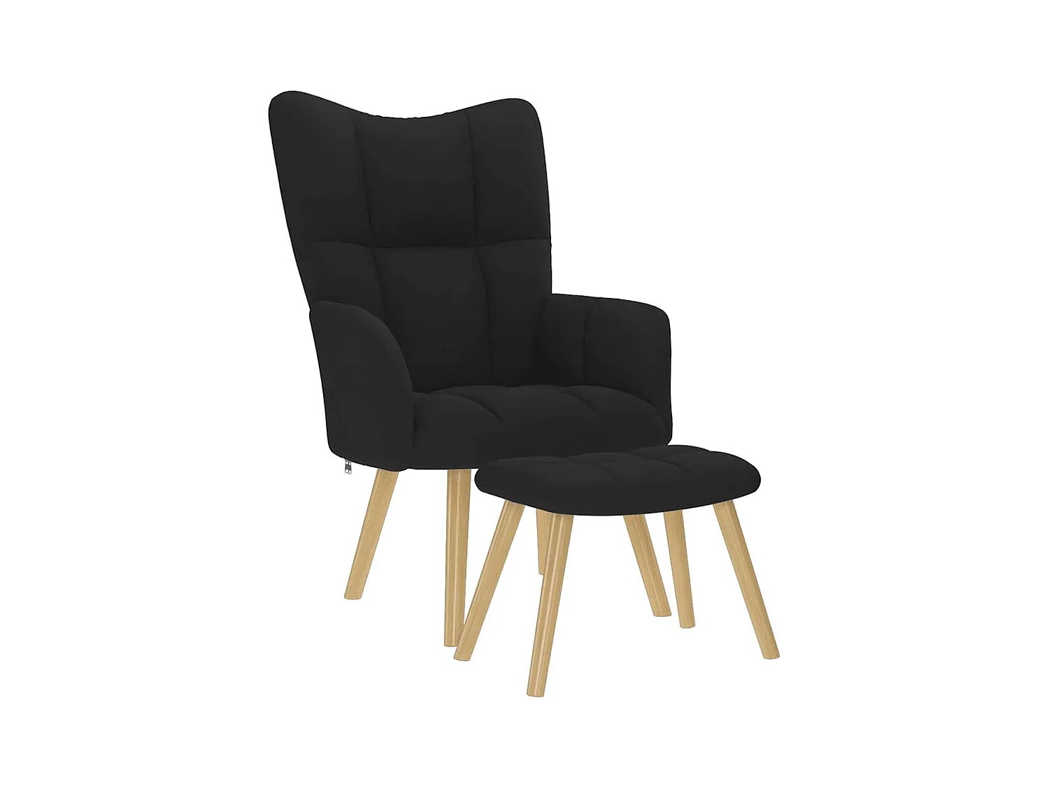 Sillón de relax | Silla de relax con taburete tela negro SHL8561