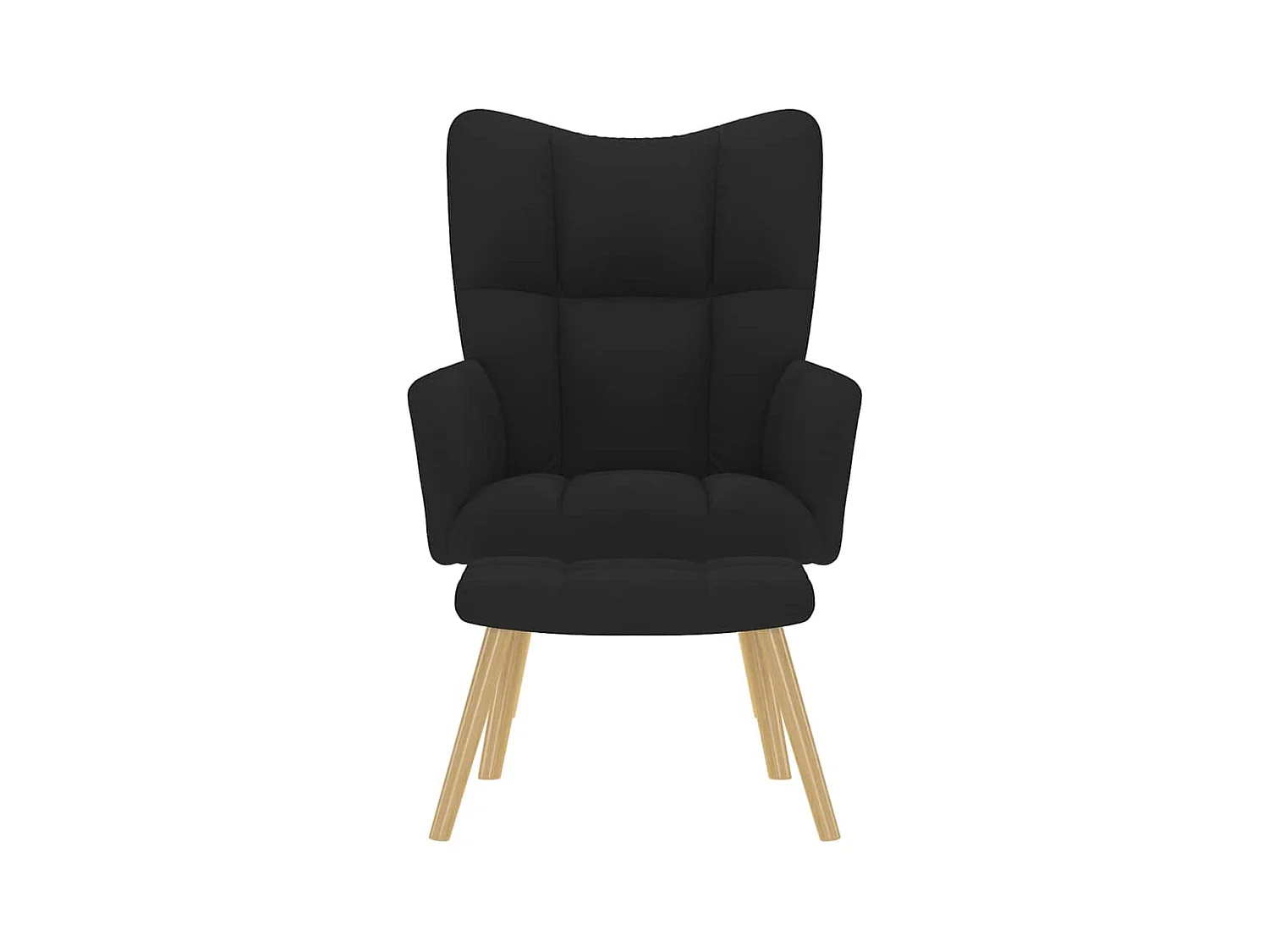 Sillón de relax | Silla de relax con taburete tela negro SHL8561