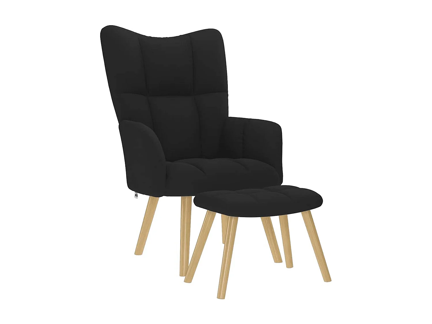 Relaxsessel mit Hocker | Lounge Sessel indoor Schwarz Stoff SHL65447
