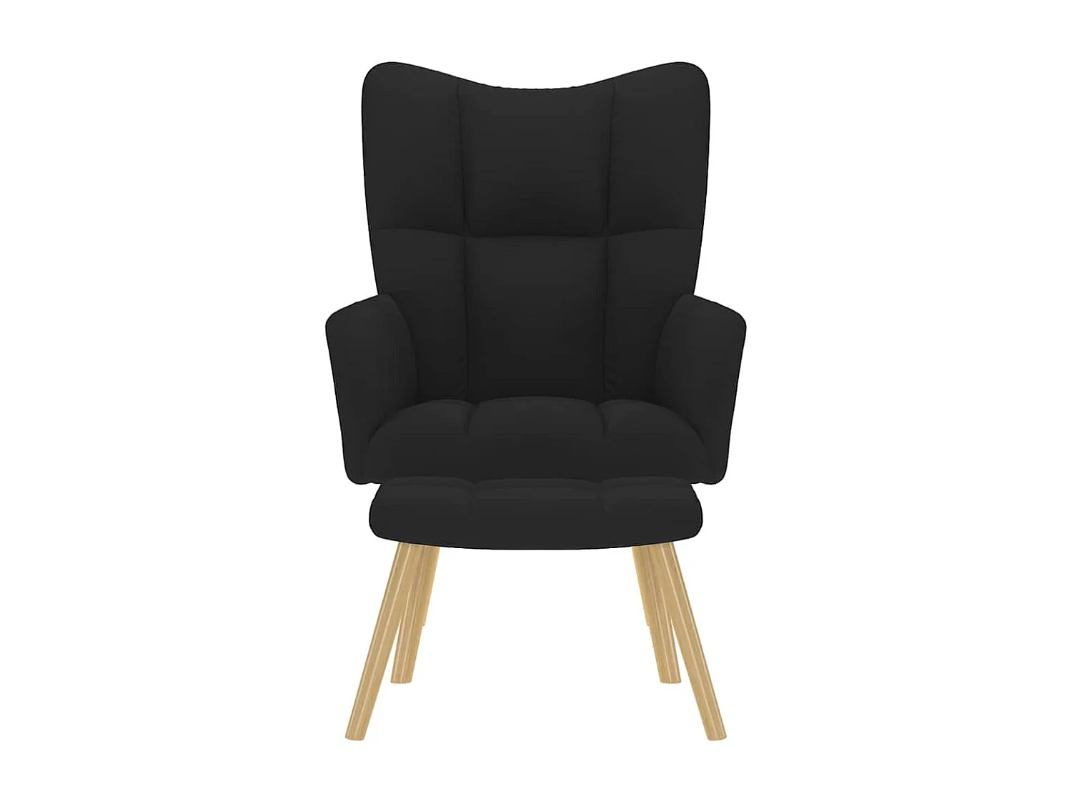 Relaxsessel mit Hocker | Lounge Sessel indoor Schwarz Stoff SHL65447
