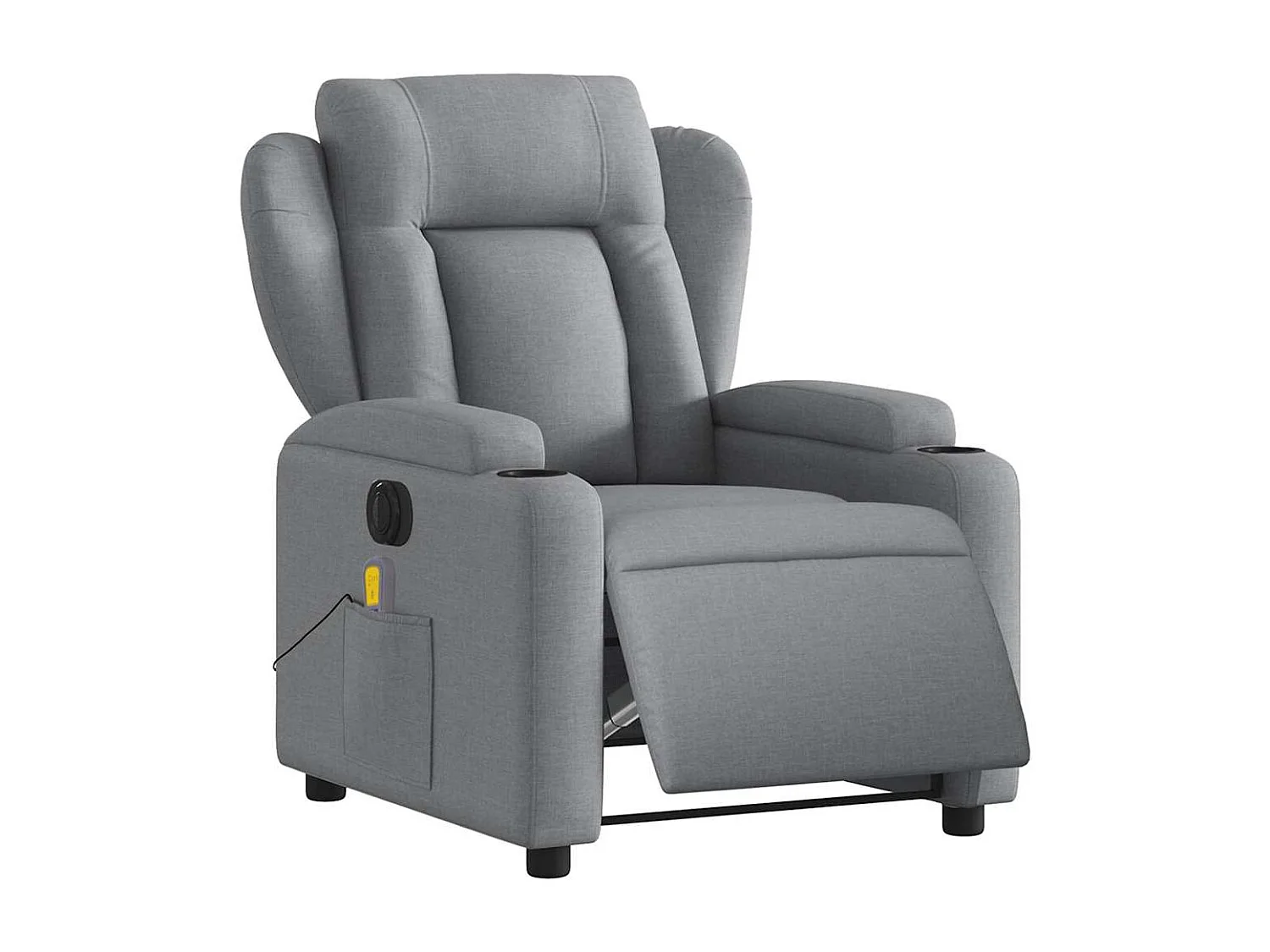 Massagesessel Elektrisch | Relaxsessel indoor Hellgrau Stoff SHL48857