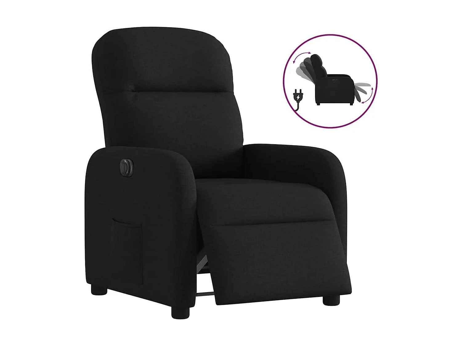 Fauteuil inclinable électrique-Chaise de relax-Fauteuil TV Noir Tissu SHL1834