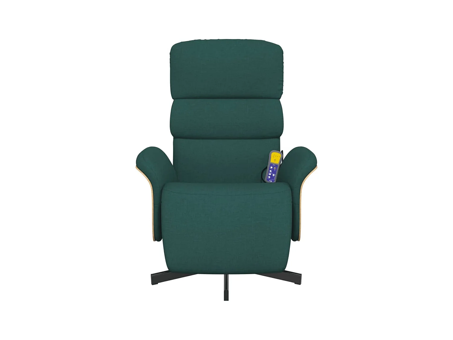 Sillón de relax | Sillón reclinable de masaje con reposapiés tela verde oscuro SHL3706