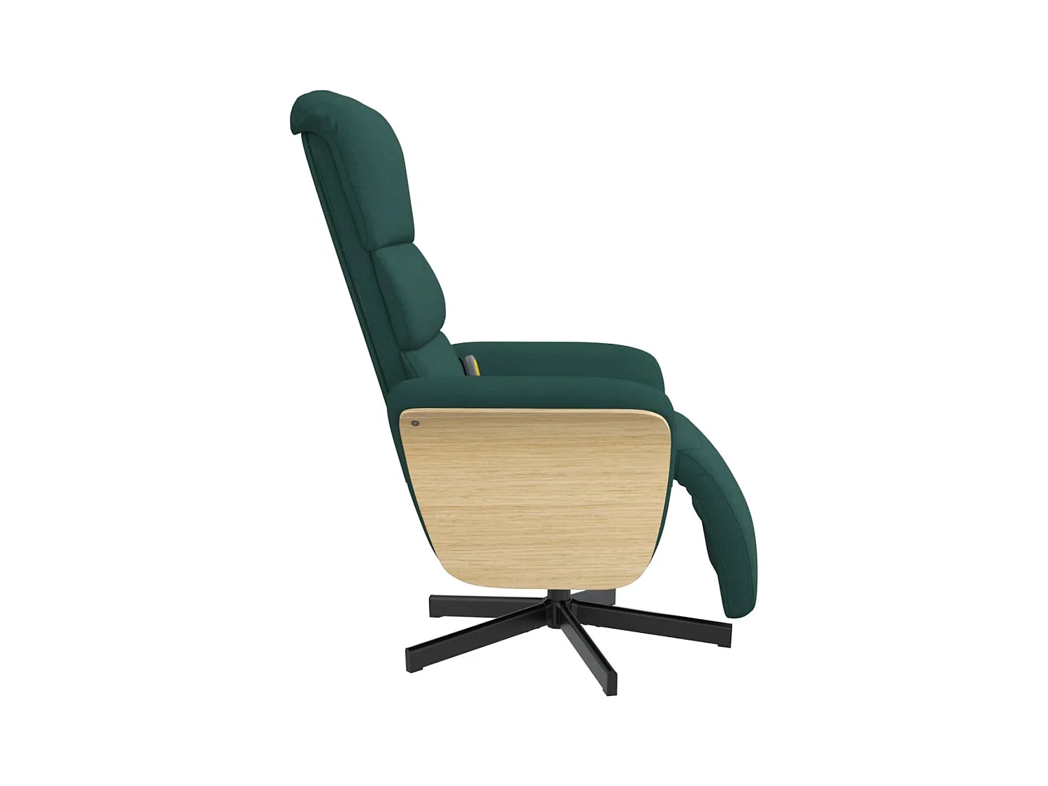 Sillón de relax | Sillón reclinable de masaje con reposapiés tela verde oscuro SHL3706