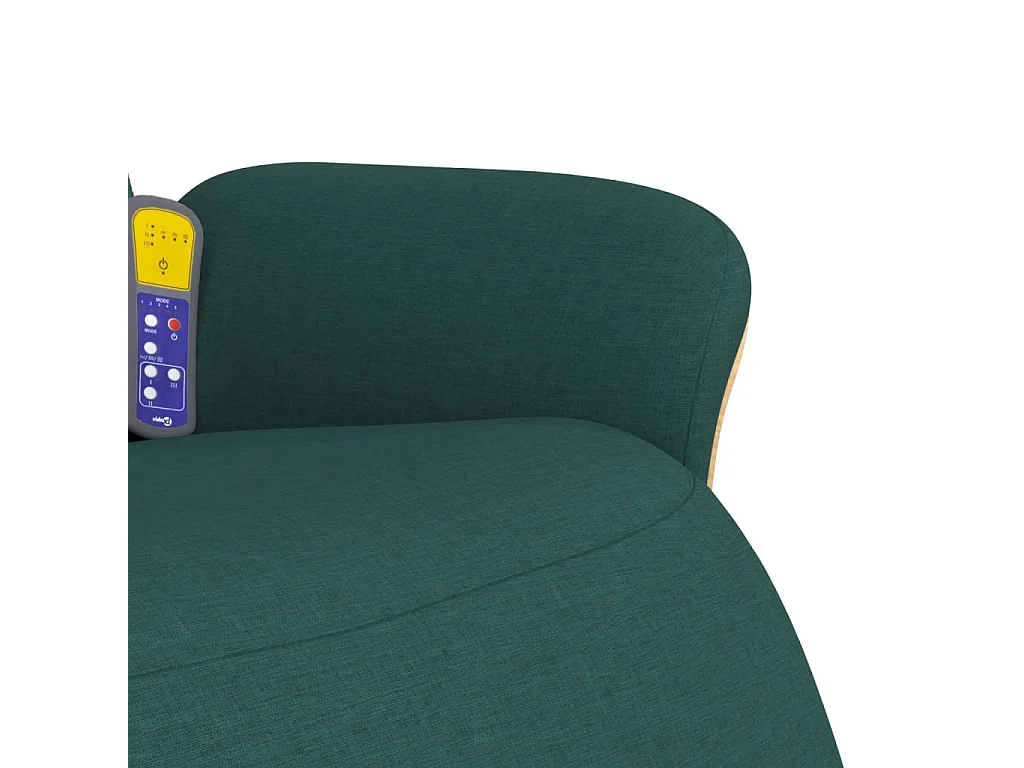 Sillón de relax | Sillón reclinable de masaje con reposapiés tela verde oscuro SHL3706