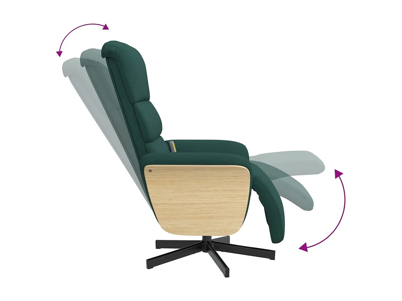 Massagesessel | Relaxsessel mit Fußteil Dunkelgrün Stoff SHL65018