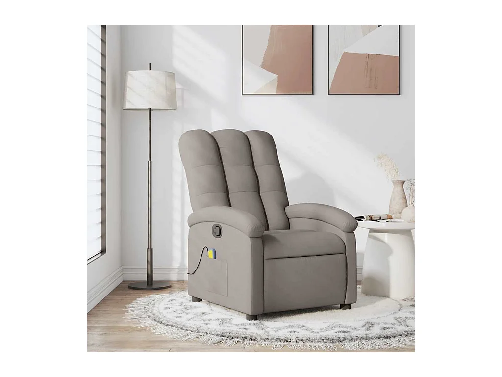 Sillón de salón | Silla | Sillón de masaje reclinable de tela gris taupé SHL6521