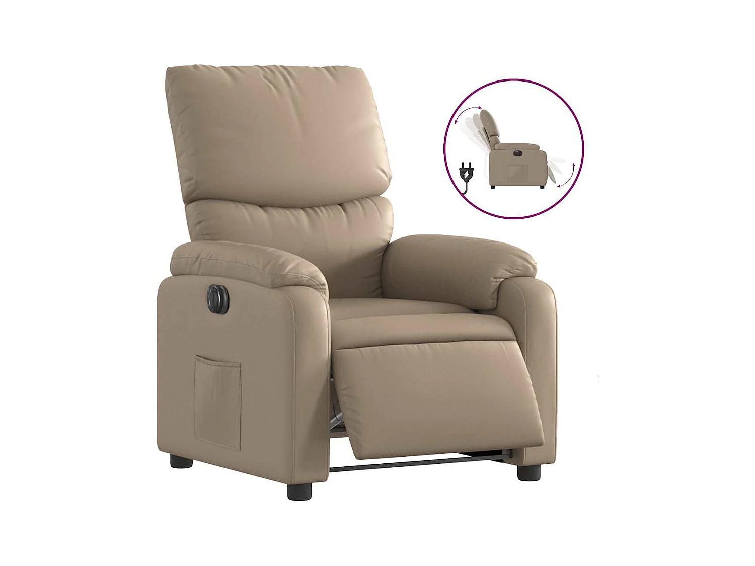 Sillón de relax | Sillón reclinable eléctrico de cuero sintético color capuchino SHL7652