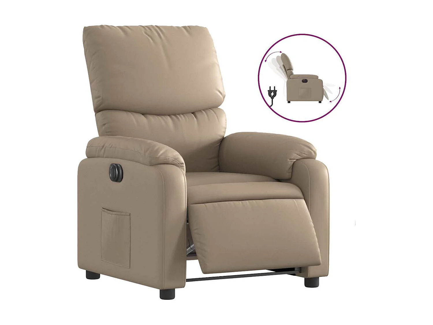 Fauteuil inclinable électrique-Chaise de relax-Fauteuil salon Cappuccino Similicuir SHL3211
