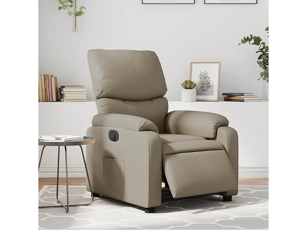 Fauteuil inclinable électrique-Chaise de relax-Fauteuil salon Cappuccino Similicuir SHL3211