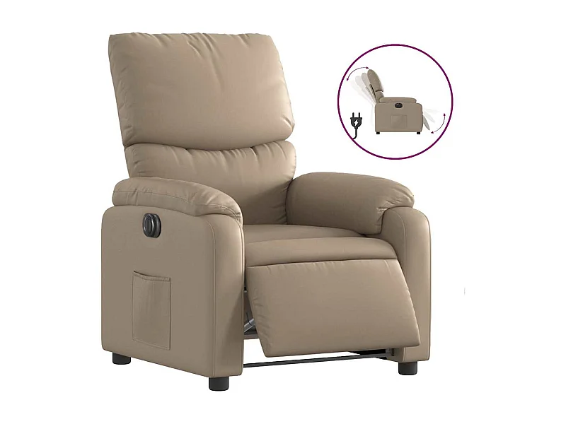 Fauteuil inclinable électrique-Chaise de relax-Fauteuil salon Cappuccino Similicuir SHL3211