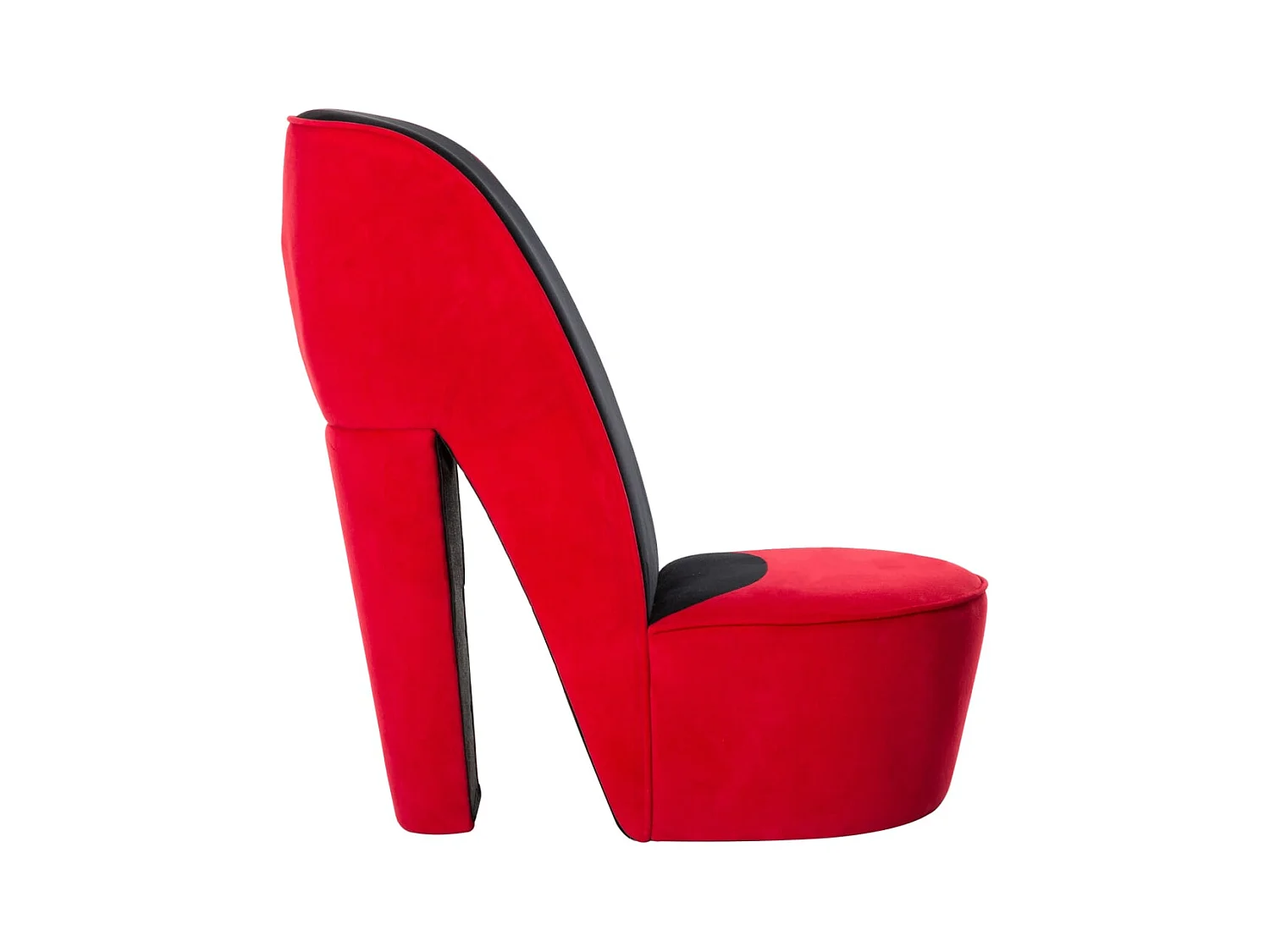 Cadeira estilo sapato de salto alto veludo vermelho SHL538473