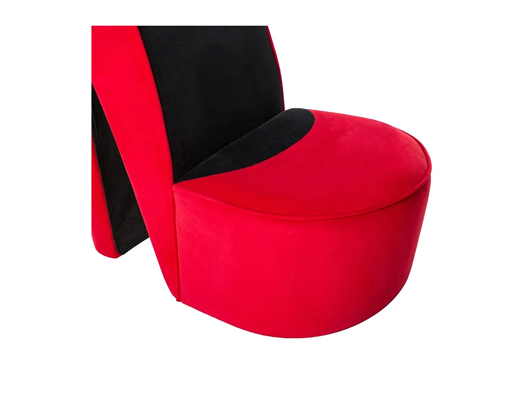 Cadeira estilo sapato de salto alto veludo vermelho SHL538473