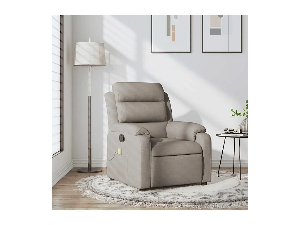 Sillón de salón | Silla | Sillón de masaje reclinable de tela gris taupé SHL4984