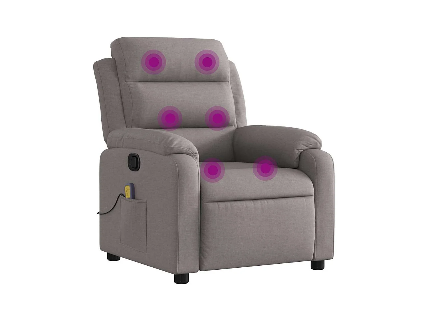 Fauteuil inclinable-Chaise de relax-Fauteuil de Massage Taupe Tissu SHL4208