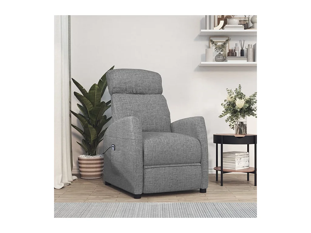 Silla de relax | Sillón elevable tela gris claro SHL8197