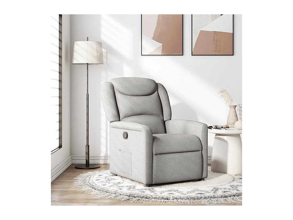 Poltrona | Cadeira Relax | Cadeira reclinável tecido cinzento nuvem SHL693880