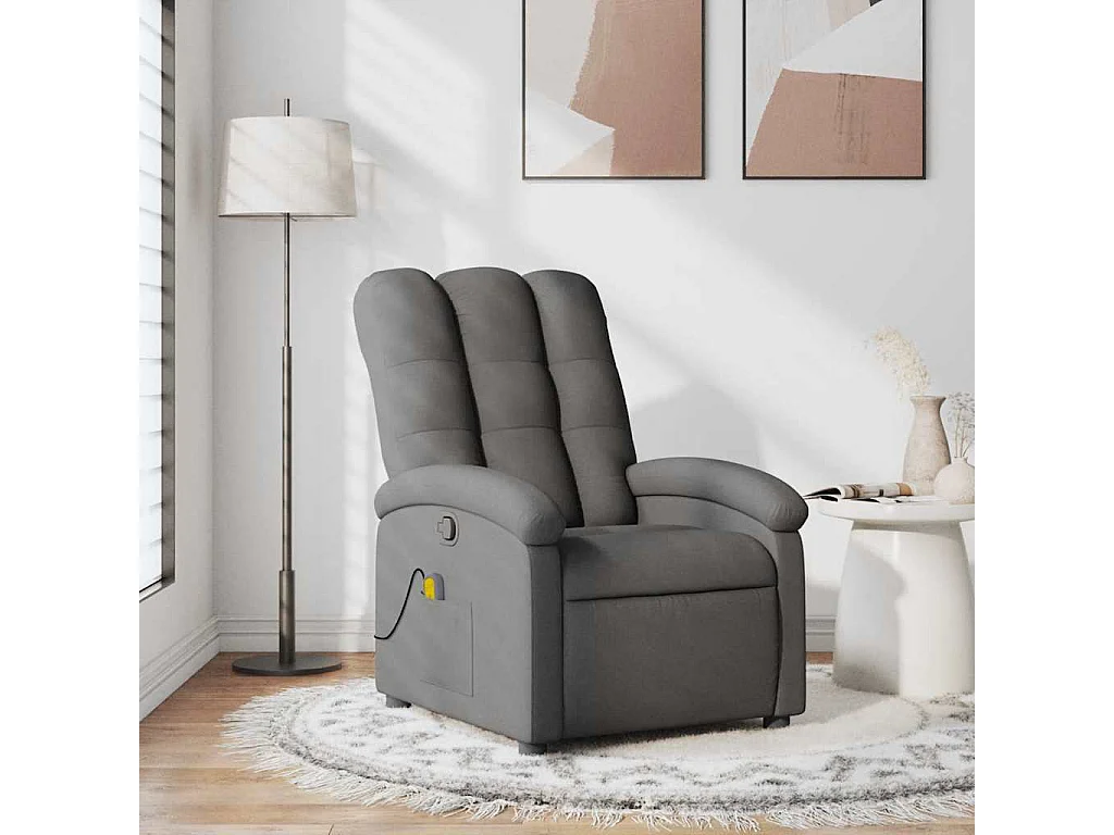 Fauteuil inclinable-Chaise de relax-Fauteuil de Massage Gris foncé Tissu SHL5121