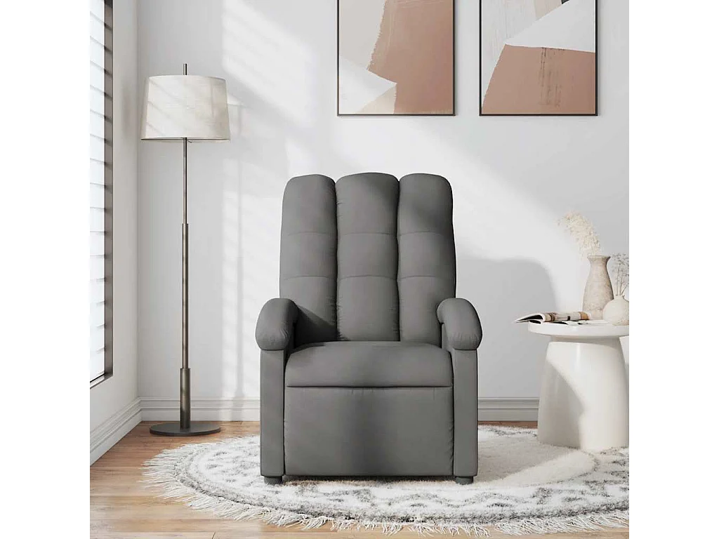 Fauteuil inclinable-Chaise de relax-Fauteuil de Massage Gris foncé Tissu SHL5121