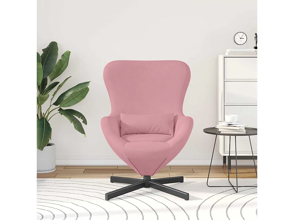 Chaise de Salon-Fauteuil œuf Rose Velours SHL4186