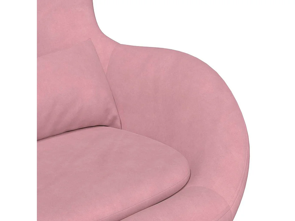 Eivormige stoel Roze 63 x 73 x 90 cm Fluweel