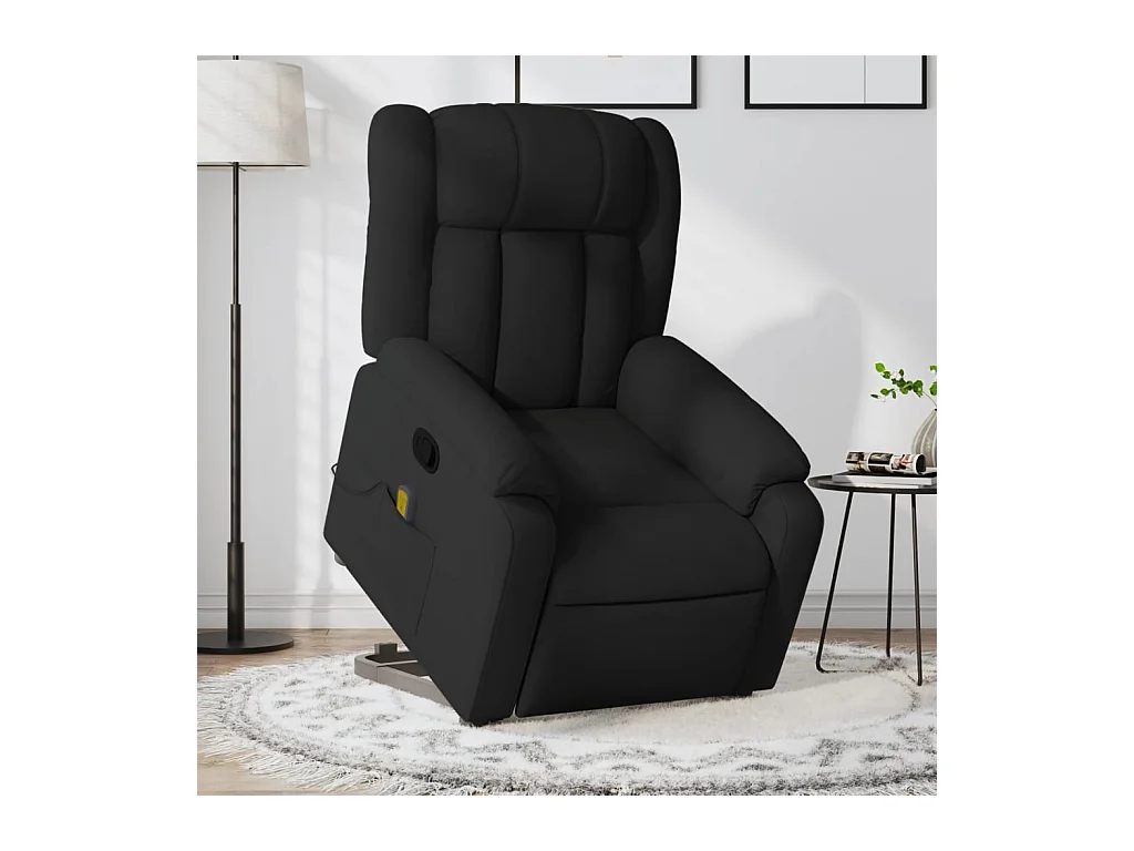 Sillón de relax | Sillón reclinable de masaje elevable tela negro SHL6733